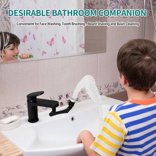 1440° Rotating Faucet - Faucet - Faucet Fitting - Faucet Head - Stainless Steel - Aerator - Rotating - Extension - Water Saving - Kitchen Faucet - Bathroom Faucet - Swivel - Dishwasher - Black