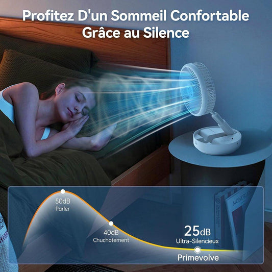 Fan - Small fan - Portable fan - Adjustable height portable oscillating fan - With remote control - Foldable - 4 speeds - For bedroom, office, travel - 7.7 inches - With.
