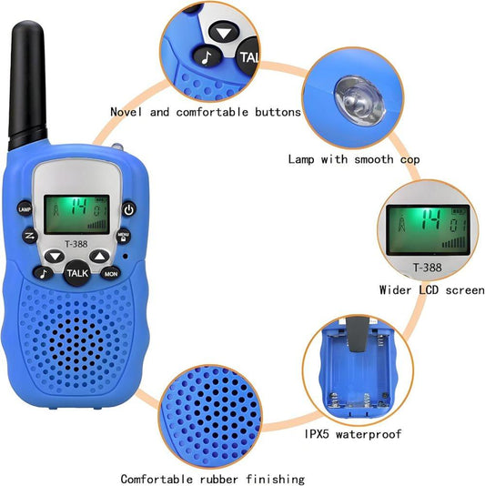 2-Pack Kids Walkie Talkies with 3 km Range, Yellow