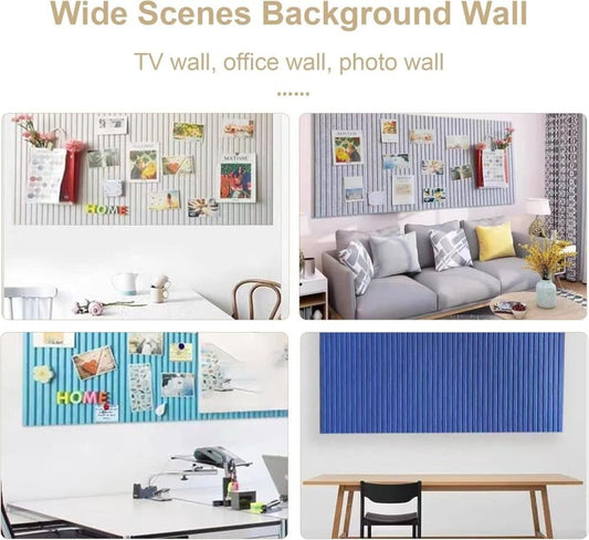 Silver-gray self-adhesive photo board, decorative felt and cork wall panel for photos and messages, acoustic panels bulletin board for home and office