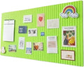 30x30cm Self-Adhesive Photo Board, Decorative Cork and Wall Panel for Photos and Messages, Green, for Home and Office