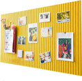 30x45cm Self-Adhesive Photo Board, Decorative Cork and Wall Panel Bulletin Board with Acoustic Panels for Photos and Messages, for Home and Office, Yellow