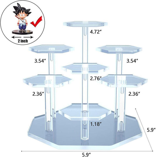 7-Tier Acrylic Display Stand for Cupcakes Perfume Desserts Figurines, Transparent.