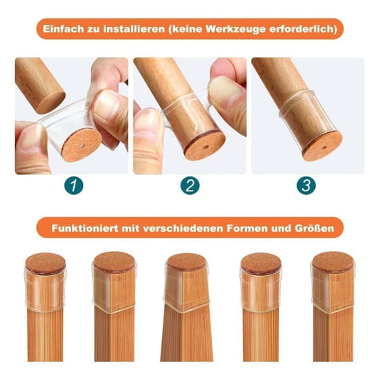32pcs Furniture Leg Protectors with Felt, 32mm, Gray