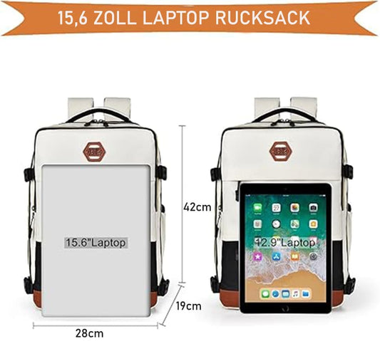 28L Multifunctional Backpack with Shoe Compartment for School Travel Work, Gray, 28x19x42 cm