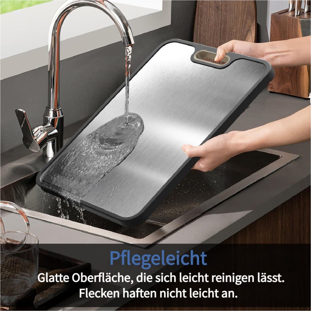 Reversible Cutting Board Titanium PP or Stainless Steel PP, Food Grade Non-Slip Durable Multifunctional, SZ1