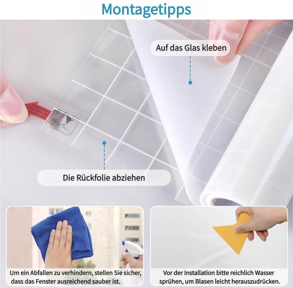 60cmx5m Frosted Self-Adhesive Window Film for Privacy and UV Protection, White, Opaque for Bathrooms and Offices