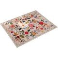 Bohemian Floral Doormat Non-slip Absorbent Dirt-Resistant Machine Washable, 60x90 cm, Beige