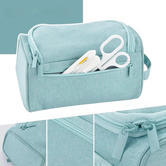 3-Layer Multifunctional School Pencil Case, Light Blue, with 3 Layers for Pens and Stationery