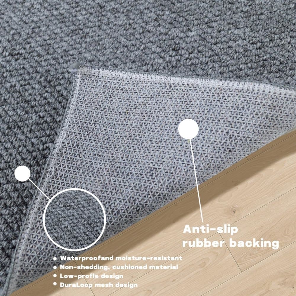Non-Slip Jute-Like Doormat for Indoor Outdoor Use, Dust-Resistant Quick-Absorbing Welcome Mat, 60x90cm, Gray
