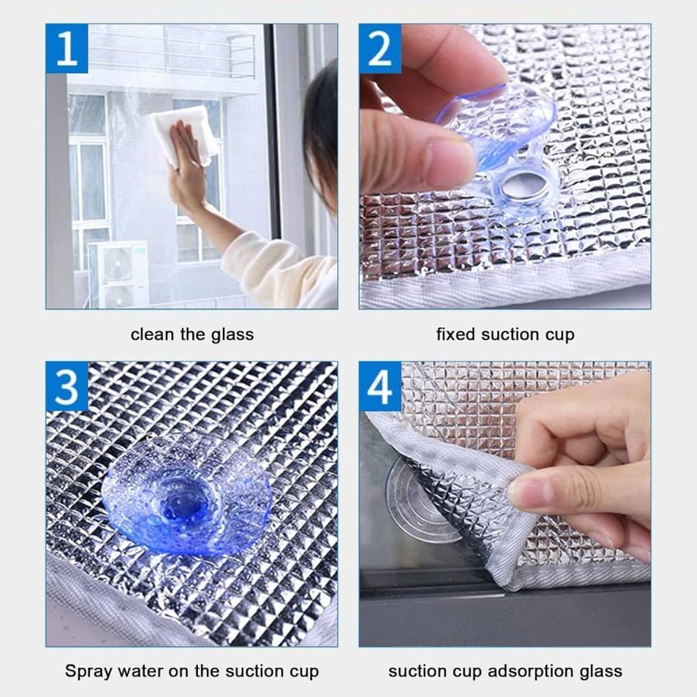 50x100cm Aluminum Foil Sun Protection Film, Self-Adhesive Thermal Insulation UV Privacy Protection for Balcony Windows Conservatories, Gray