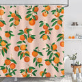 3D Fruit Shower Curtain Waterproof Mold Resistant with 12 Hooks, 70x72 inches, Orange