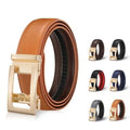 Unisex Leather Belt with Adjustable Buckle, 115/125 cm, Yellow