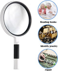 Luxury Magnifying Glass | Reading Magnifier | Handheld Magnifying Glass | Magnifying Glass | Insect Magnifying Glass | Magnifying Glass | 75 mm | 3X Magnification | Black and White