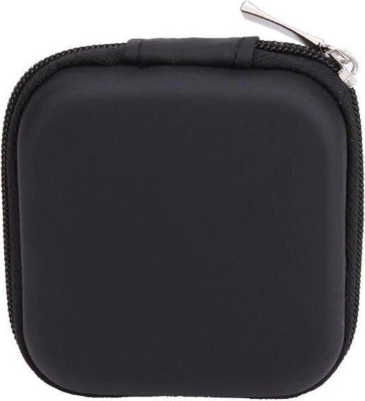 Hard Case Earphone Case | Storage Bag for Earphones | Cable Pouch | Storage Case for Cable | In-Ear Earphones | Key Holder | Coin Holder | Keys | Coins | Travel Bag | Black | Storage Bag | Storage Space | Phone Accessories | Electronics Protector.