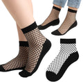 3 Pairs of Fishnet Socks for Women | Trendy Socks | Fishnet Stockings | Thin Mesh Socks | With Anti-slip | Soft & Lightweight | Size 36-42 | Black