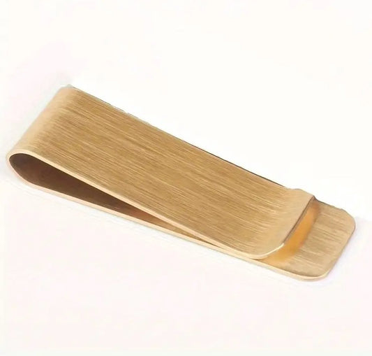 Money Clip | Money Clip | Paper Money Holder | 5 x 1.5 cm | Stainless Steel | Gold