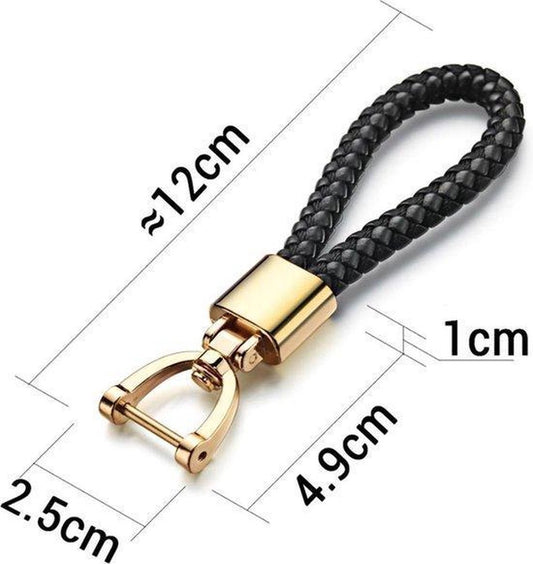 Car Keychain | Key Holder | Leather Keychain | Universal | Black / Gold