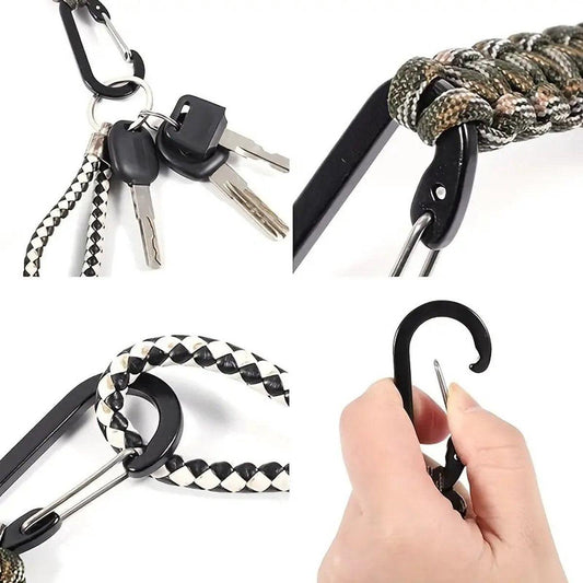 Paracord Survival Keychain with Carabiner | Emergency Kit | Extra Strong | Black.