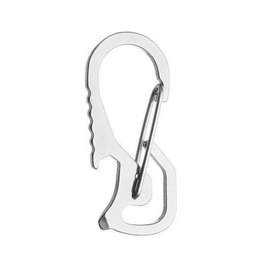 Carabiner / keychain with bottle opener - Silver