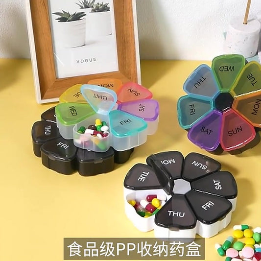Medicine box | Pill box | Pill case | Medicine box | Pill Box | With Push Button | 7 days | 2 Daily portions