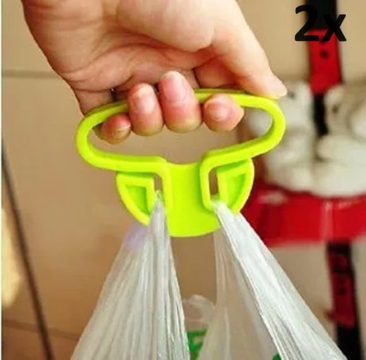 Set of 2 Shopping Bag Handles | Plastic Bag Carrier | Small Bag Carrier | Up to 15 KG | Grey