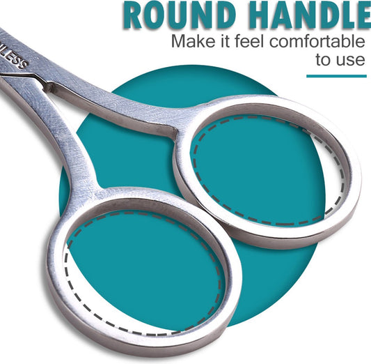 Cuticle Clipper and Eyebrow Scissors in 1 | Cuticle Scissors | Small Eyebrow Scissors | Cuticle Removal | Stainless Steel | Multicolor