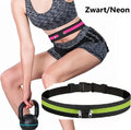 Women's Running Belt | Waist Bag | Elastic Waist Bag | Sports Bag | Running Bag | Fanny Pack | Zip Pouch | Black/Neon Green
