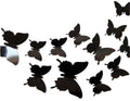 3D Wall Decoration Butterflies 12 Pieces | Wall Butterflies | Butterfly Wall Stickers | Solid Wall Stickers | Black