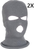 2x Facemask I Sports hat I Three-hole hat I Ski hat I Bivouac I Balaclava I One Size I Gray.