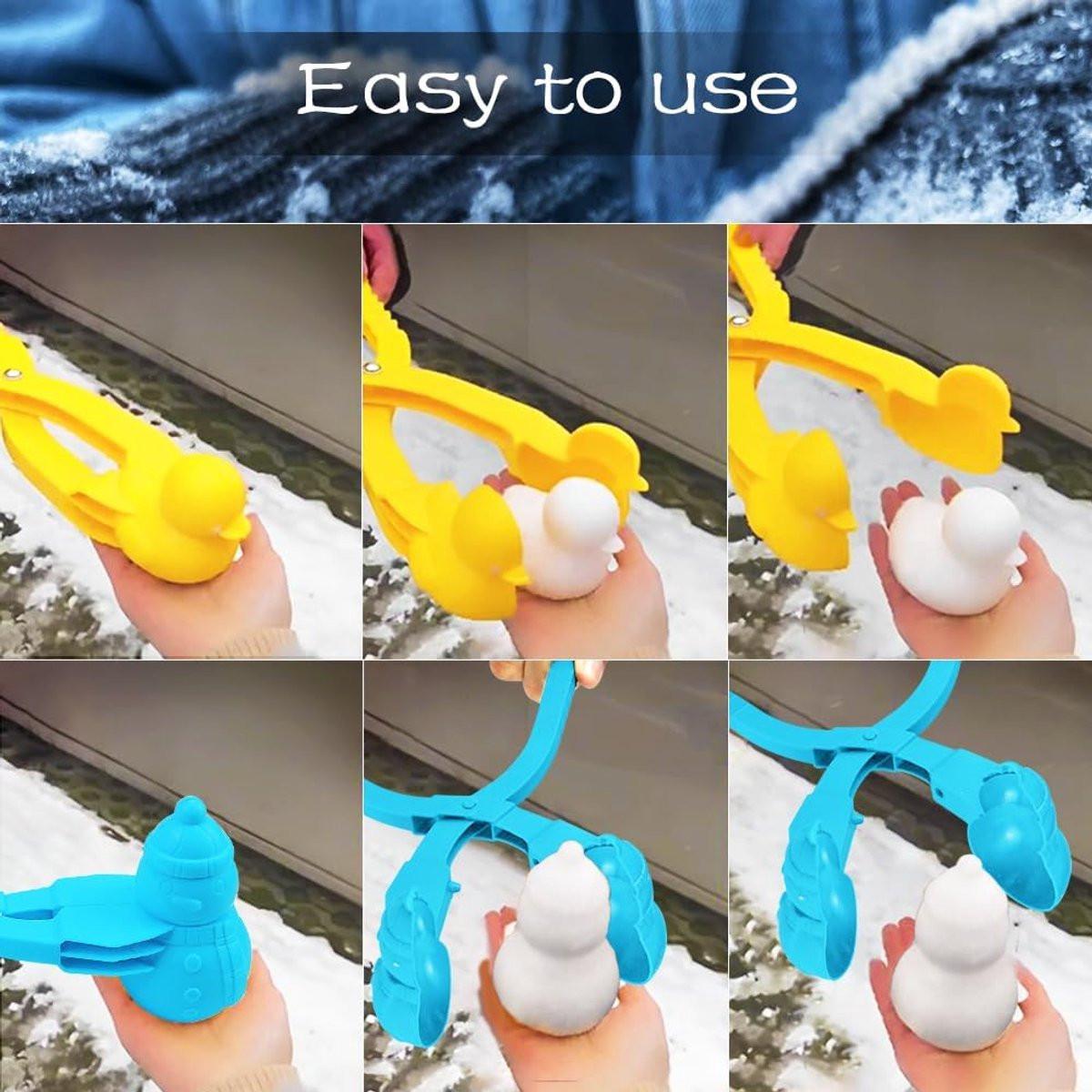 4 Pieces Snowball Maker for Children - Ball/Heart/Duck/Snowman - Safe PP Material.