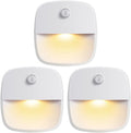 Indoor lighting with motion sensor - Battery-operated stair lighting - Wireless stick-on LED night light - for closets, hallways, bathrooms, kitchens, kitchen cabinets, energy-efficient (warm white - 3 pieces)