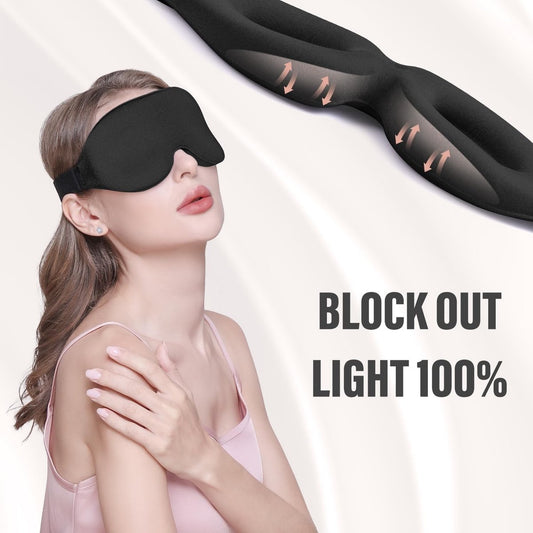 Sleep mask for side sleepers - sleep eye mask - fully light-blocking 3D sleep mask, soft breathable eye mask for women and men, relaxing blindfold for the night without pressure