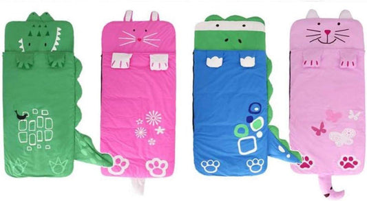 Children's Sleeping Bag 160x60cm â Cartoons, soft warm, pink.