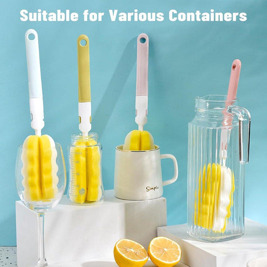 6 pieces baby bottle brushes and feeding bottle cleaning brushes for babies, toddlers, and preschoolers (Random color).