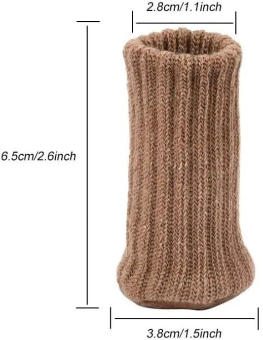 Chair leg protectors 24-pack – Brown, thick knit, non-slip socks