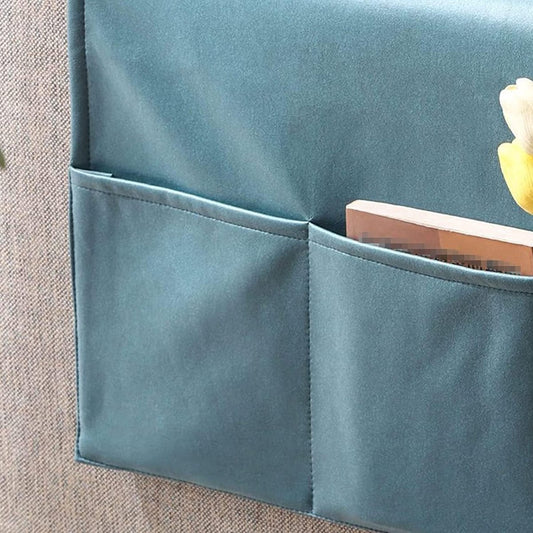 Sofa Armrest Storage - 5 Compartments - Reinforced Tech Fabric - Remote Control Holder - White (70*110CM)