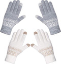 Gloves-men's gloves Women's winter gloves - Snowflake print Warm touchscreen gloves - Unisex - Reusable.