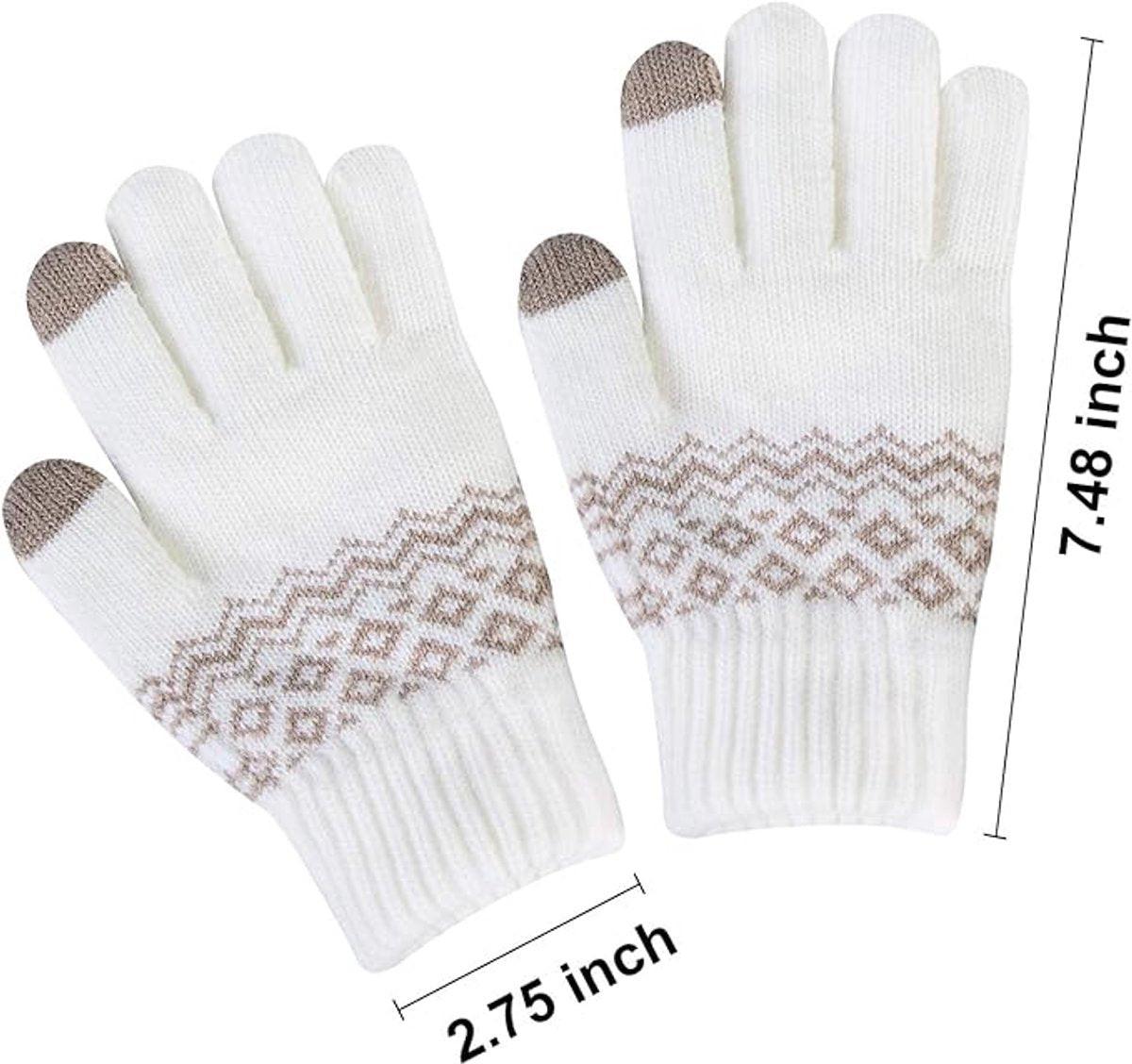Gloves-men's gloves Women's winter gloves - Snowflake print Warm touchscreen gloves - Unisex - Reusable.