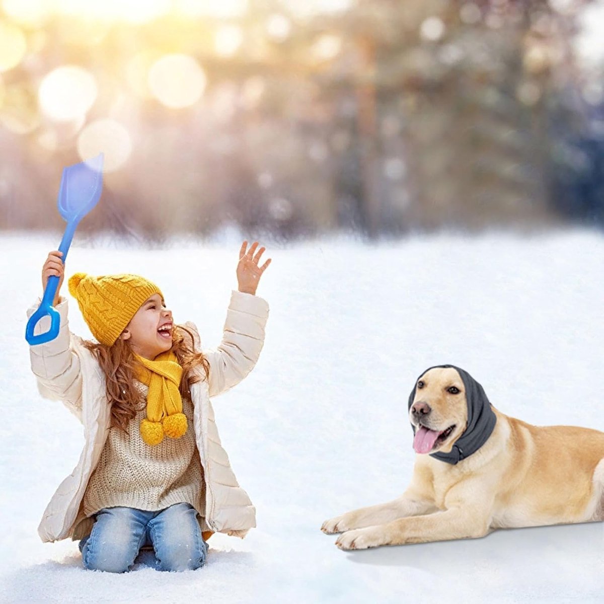 L - Noise-Reducing Ear Protectors for Dogs - Dog Ear Protector - Ear Protector for Dogs - Dog Ear Protector - Dog Ear Protection - Pet Cone - Noise-Dampening Dog Headband - Noise-Reducing Dog Ear Warmer - Keep Warm - Adjustable