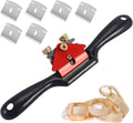 Spoke Plane Flat 210 mm - Spoke Plane - Block Plane - Hand Block Plane - Angle Plane - Hand Planers - Wood Planing - Wood - Woodworking - Edge - Rust-resistant - With 6 Planer Blades - Adjustable Spoke Planer With Screws.
