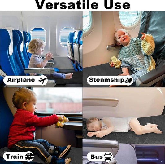 Airplane Bed - Airplane Footrest - Airplane Toddler Bed - Baby Travel Bed - Toddler Travel Bed - Baby Bed - Toddler Bed - Airplane Footbed - Child Seat Extender - Lightweight and Foldable - Comfortable - Water Resistant - Washable.