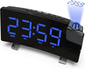 Alarm clock - radio - clock - Projection alarm clock - Digital alarm clock - Projection clock - Alarm clock radio - Clock radio - digital clock - projection clock - 360 degrees - LED - Adjustable brightness - Loud enough - for bedroom / living room / offi