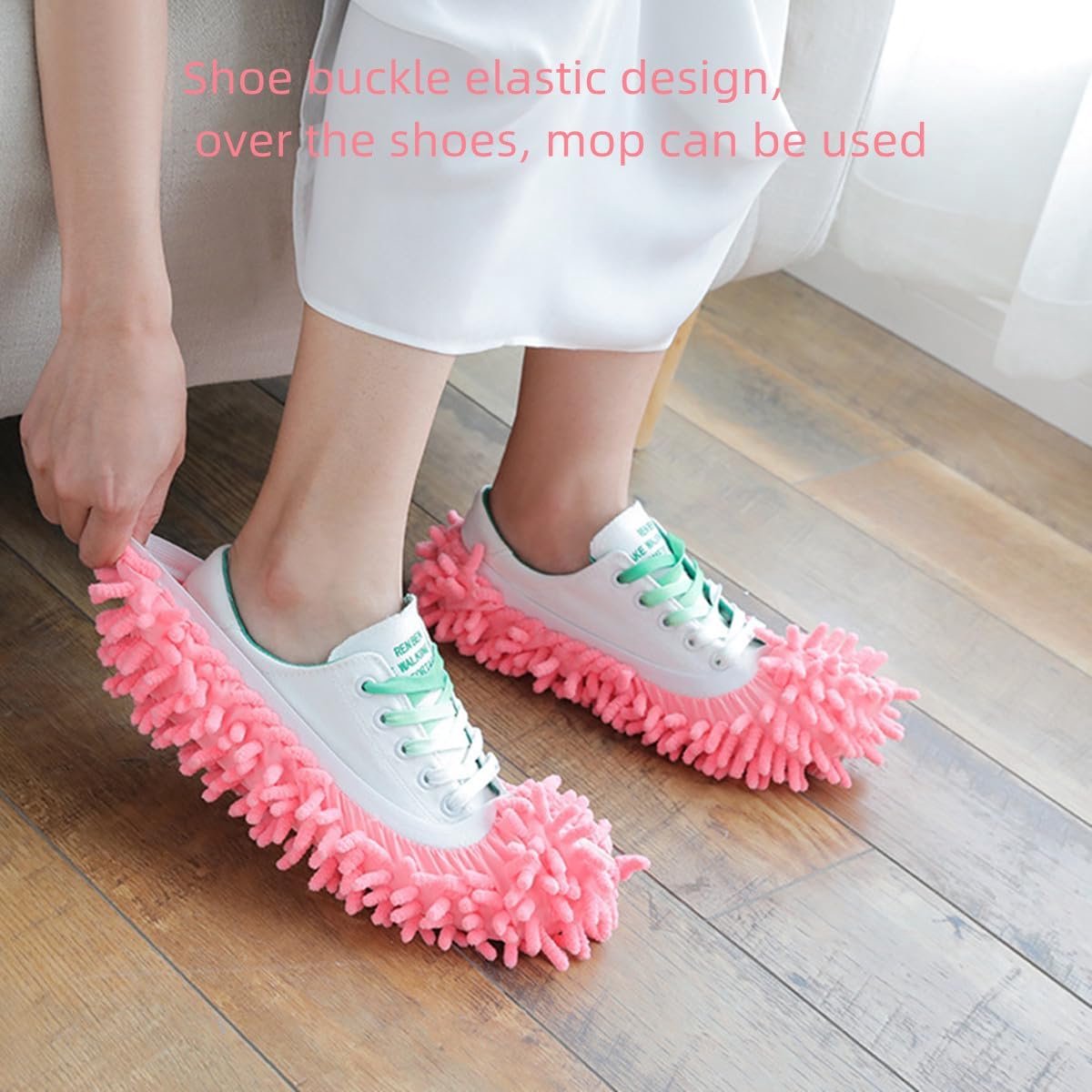 Shoe Covers - 5 Pairs - Mop Shoe - Shoe Cover - Shoe Protectors - Cleaning Shoes - Mop Shoes - Mop Slippers - Easy Cleaning - Mopping - Cleaning - Mop Set - Reusable - For Home, Office, Bathroom, Kitchen