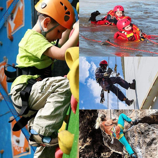 Climbing rope 10 meters - 1000 kg tensile strength - including 2 carabiners - red.