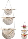 Hanging Organizer - Hanging Storage - Wall Organizer - Storage Bags - Hanging Wardrobe - Wall Bag - Over-the-Door Hanging Wall Organizer - Hanging Bag - Wall Basket - Fabric - Linen Hanging Basket - For Entrance, Wardrobe, Closet, Bathroom, Door - With 3