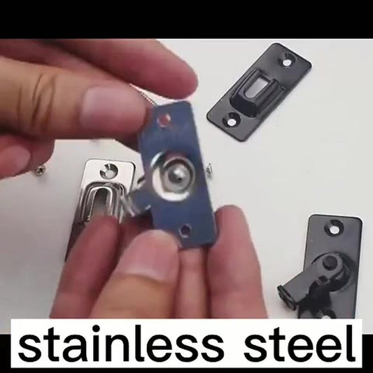 90 Degree Bolts Door Bolt - 2 Pairs - Sliding Screen Door Bolt - Stainless Steel - Barn Door Lock - Bolt - Latch - Lock Pocket Door Locks - Slide Door for Padlock - Silver - Door Stop with Mounting Material - Door Security - Burglary Protection