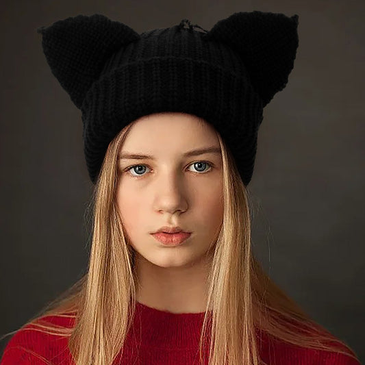 Hat - Knitted Hat - Warm Hat - Winter Hat - Beanie - Knitted - Sports & Everyday Use - Black - Men & Women - Good Moisture Wicking - One Size