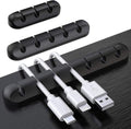 Black cable organizer - Cable net holder - Self-adhesive cable clip - Cable holder - USB cable fastening system - Cable holder - for USB charging cables, power cables, mouse cables, PC, office - 3-pack.