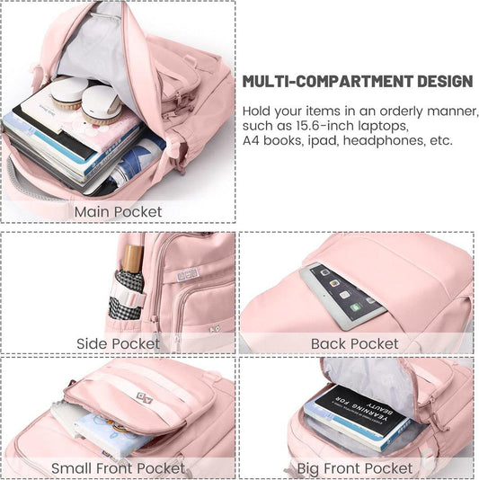 Waterproof backpack for girls - Girl Backpack - School backpack - lightweight school bag - School bag - Girls School Student School Bag - Large capacity backpacks for Girls and Boys - Teenagers - High School backpacks - Pink.